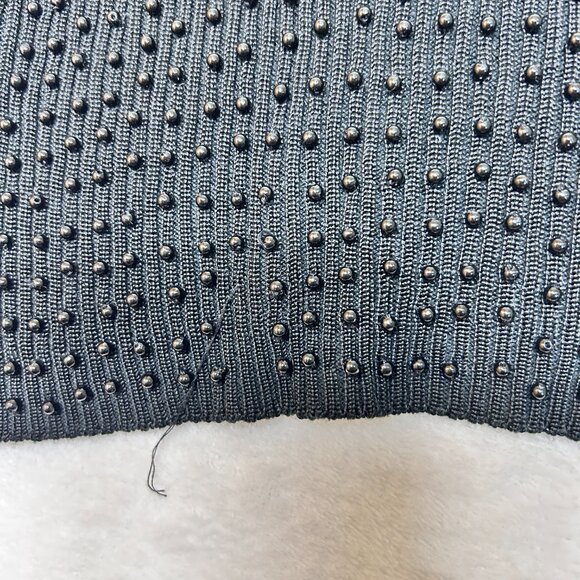 Belldini Top Women's Large‎ Black Embellished Jewel Neck Knit Sweater - Picture 10 of 12